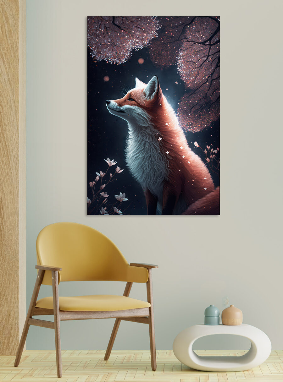 Fuchs schaut in den Himmel