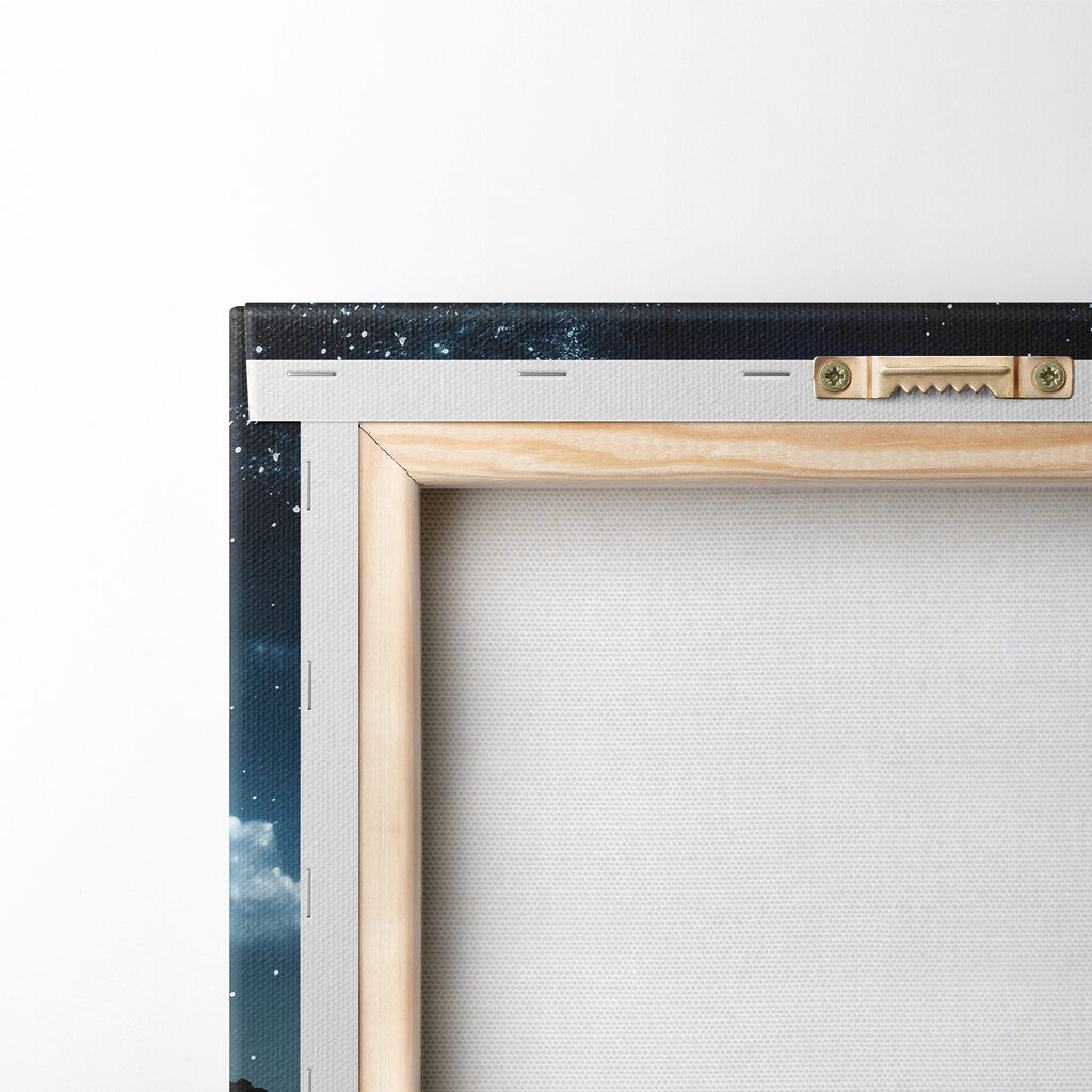 Moon and stars over a beach