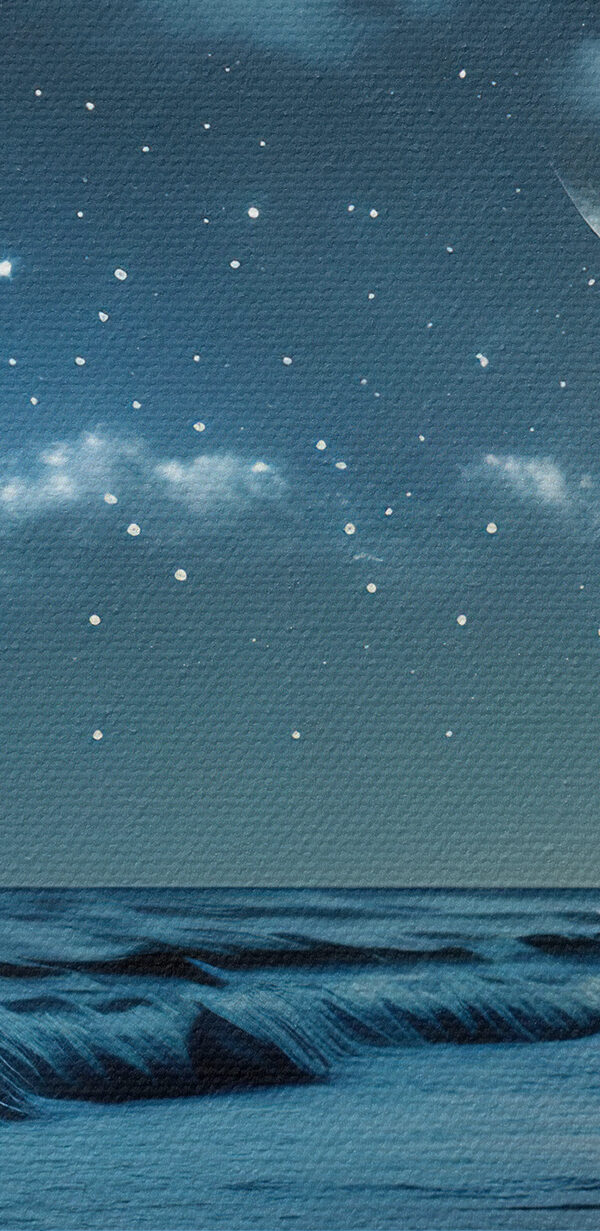 Mond und Sterne über einem Strand Mond und Sterne über einem Strand