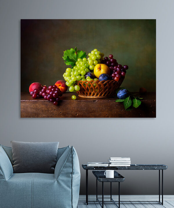Korb mit Obst auf einem Tisch Wandbilder Korb mit Obst auf einem Tisch