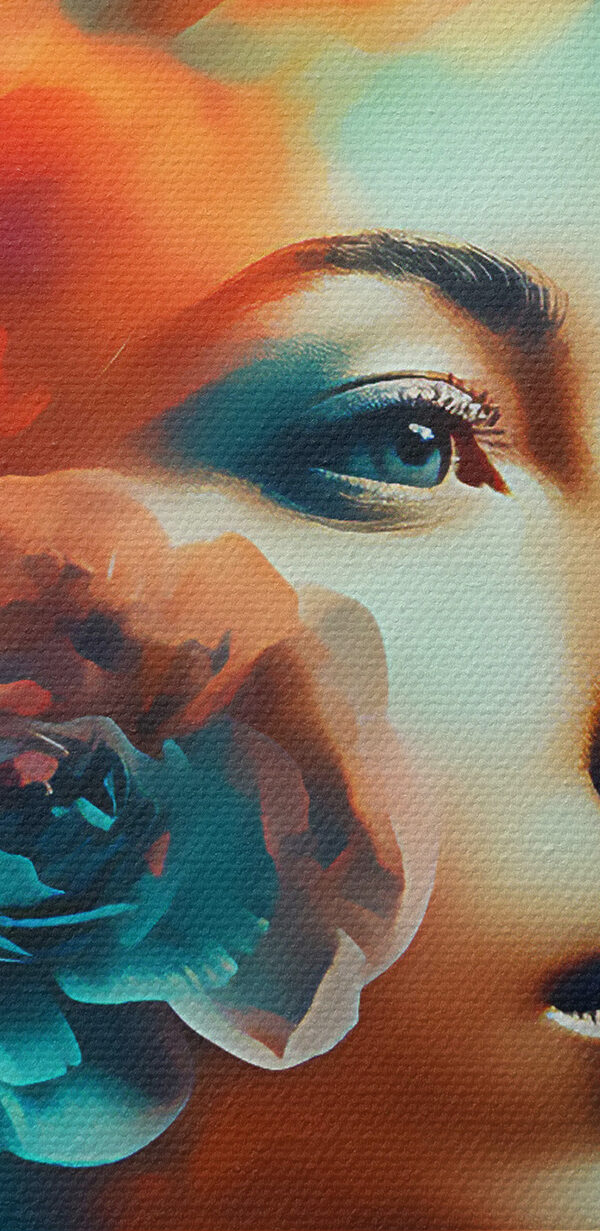 Frau mit Blumen im Haar Frau mit Blumen im Haar