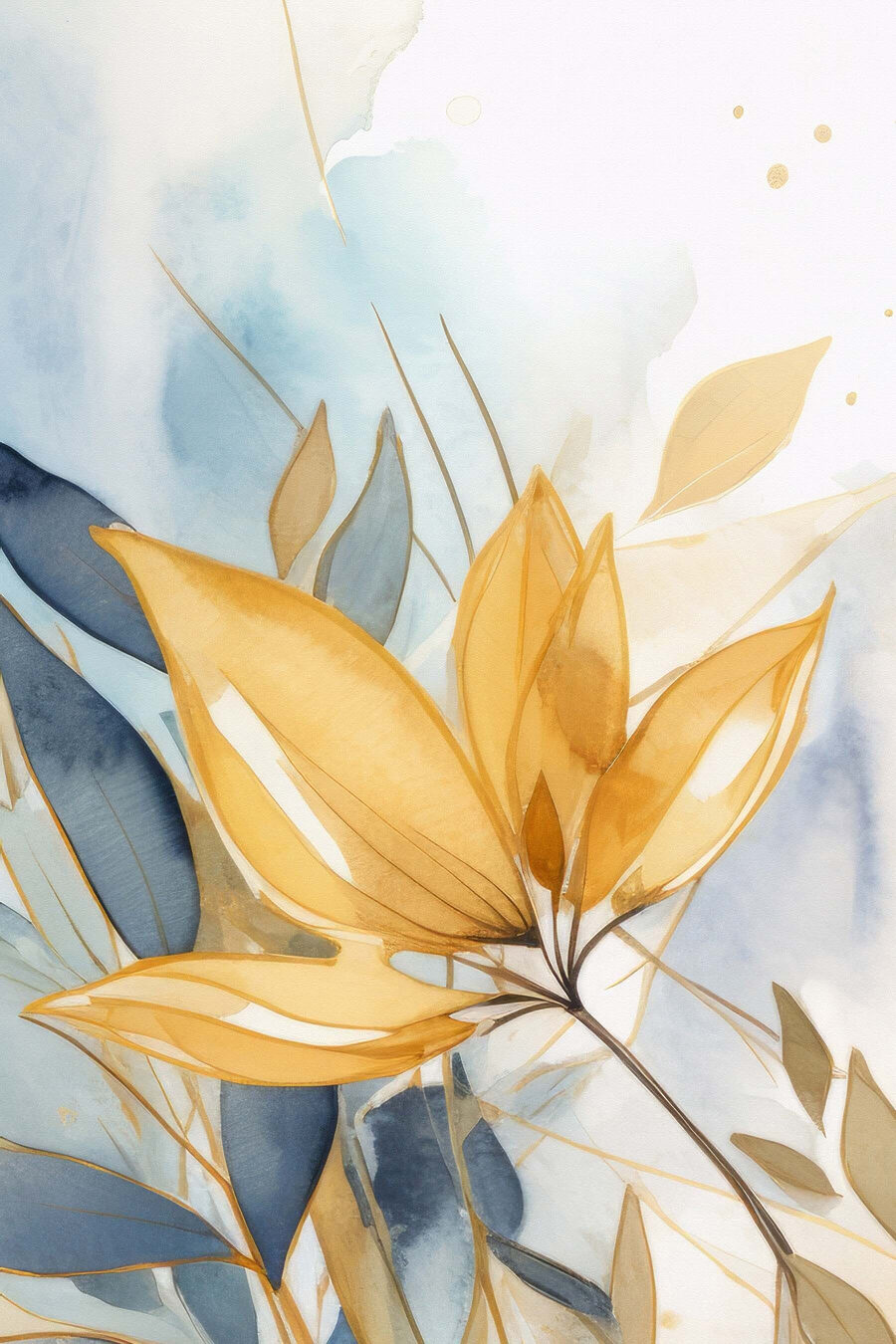 Yellow and blue leaves Yellow and blue leaves