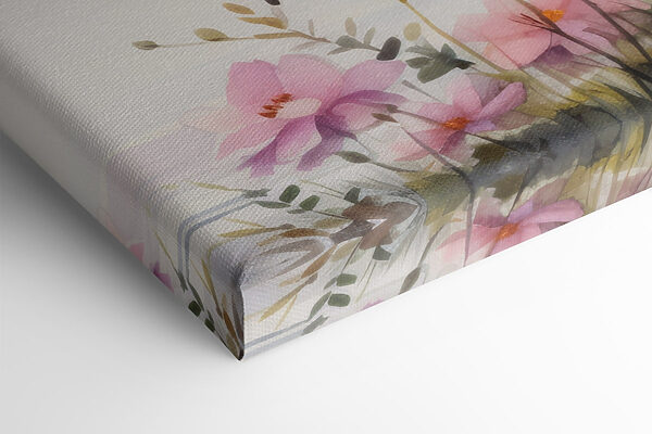 Aquarell von Blumen und Bäumen an einem See Aquarell von Blumen und Bäumen an einem See