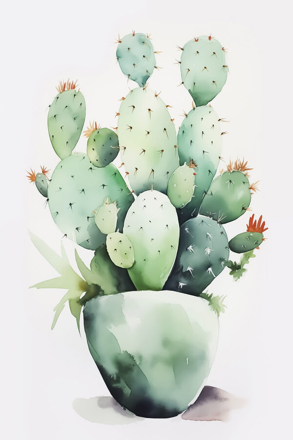 Aquarell eines Kaktus Aquarell eines Kaktus