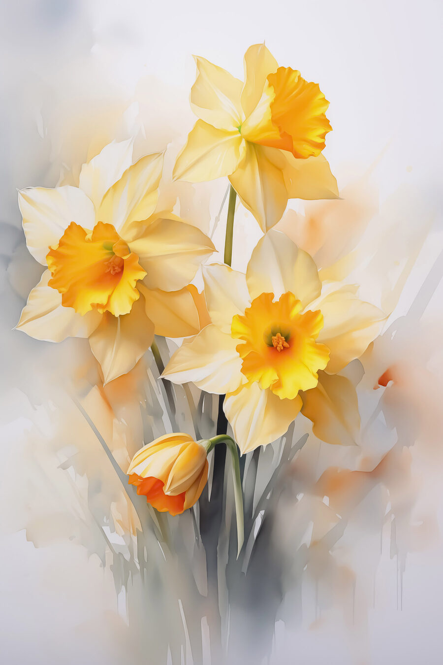 Gruppe von gelben und weißen Blumen