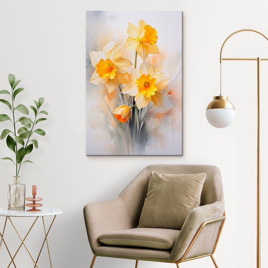 Gruppe von gelben und weißen Blumen