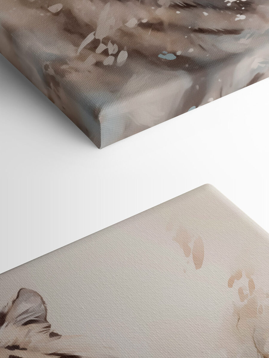 Tiger mit Blumen im Hintergrund