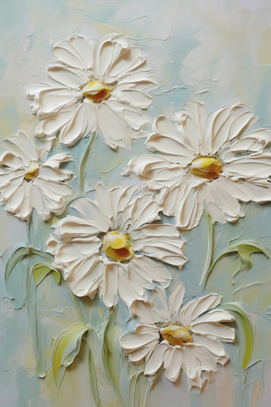 Wandbilder Malerei von weißen Blumen – Bild 7