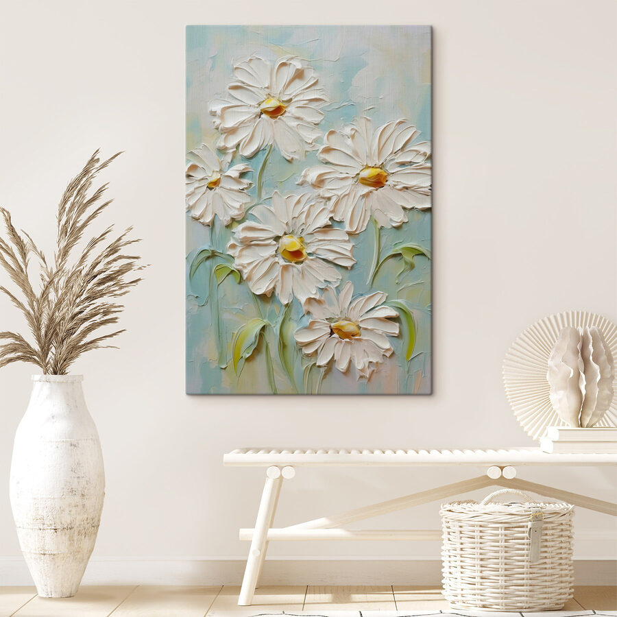 Wandbilder Malerei von weißen Blumen – Bild 2