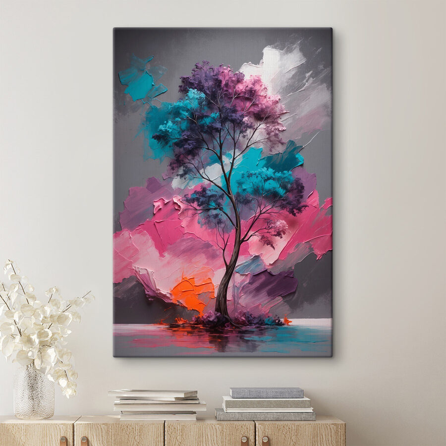 Malerei eines Baumes mit verschiedenen Farben