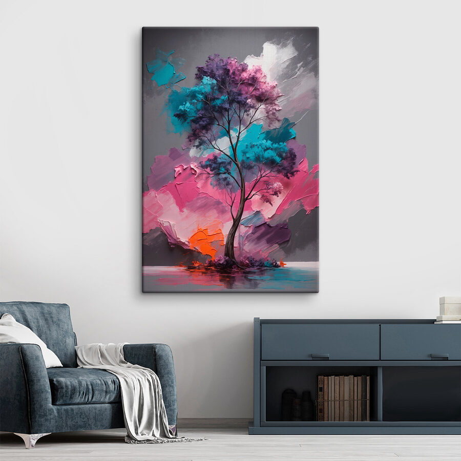 Malerei eines Baumes mit verschiedenen Farben