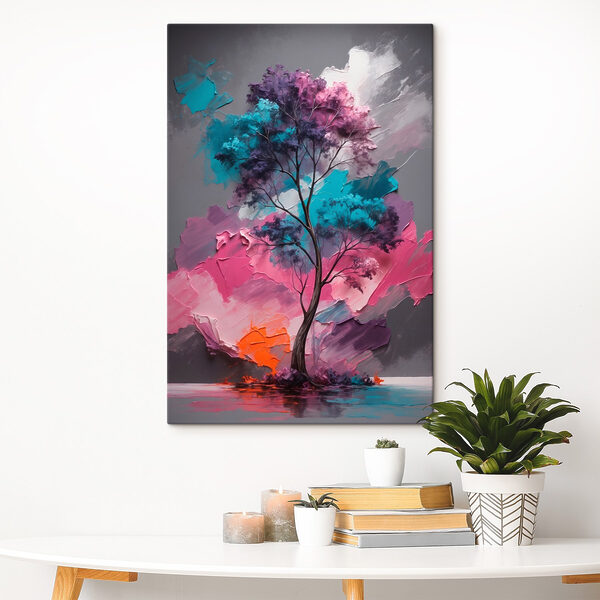 Malerei eines Baumes mit verschiedenen Farben Malerei eines Baumes mit verschiedenen Farben
