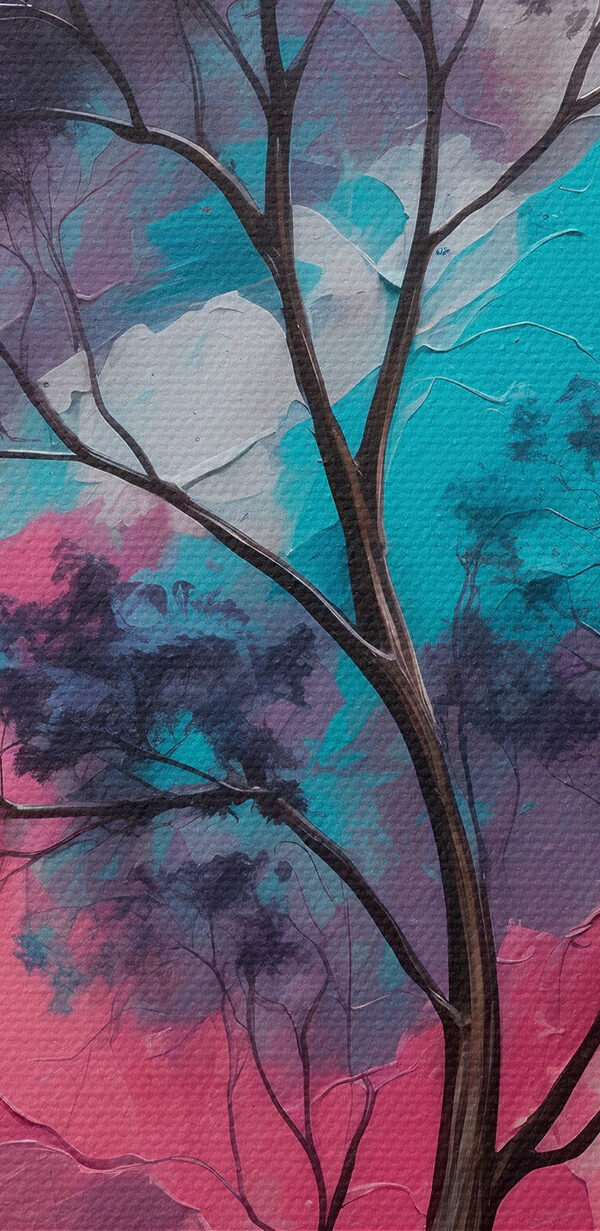 Malerei eines Baumes mit verschiedenen Farben Malerei eines Baumes mit verschiedenen Farben