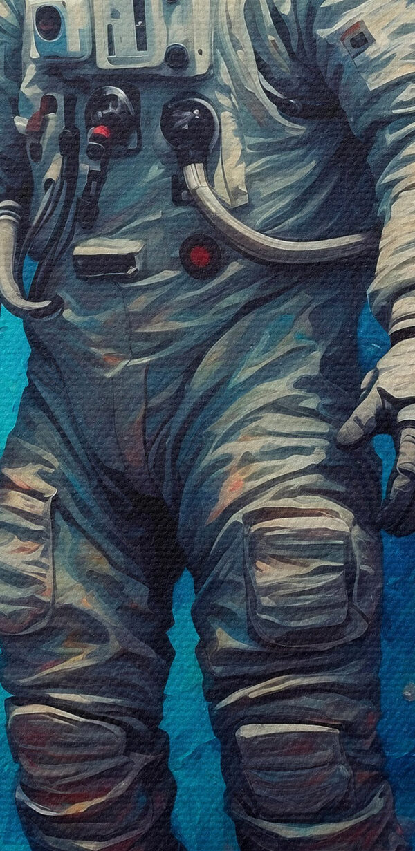 Ein Astronaut im Weltraum mit buntem Hintergrund Ein Astronaut im Weltraum mit buntem Hintergrund