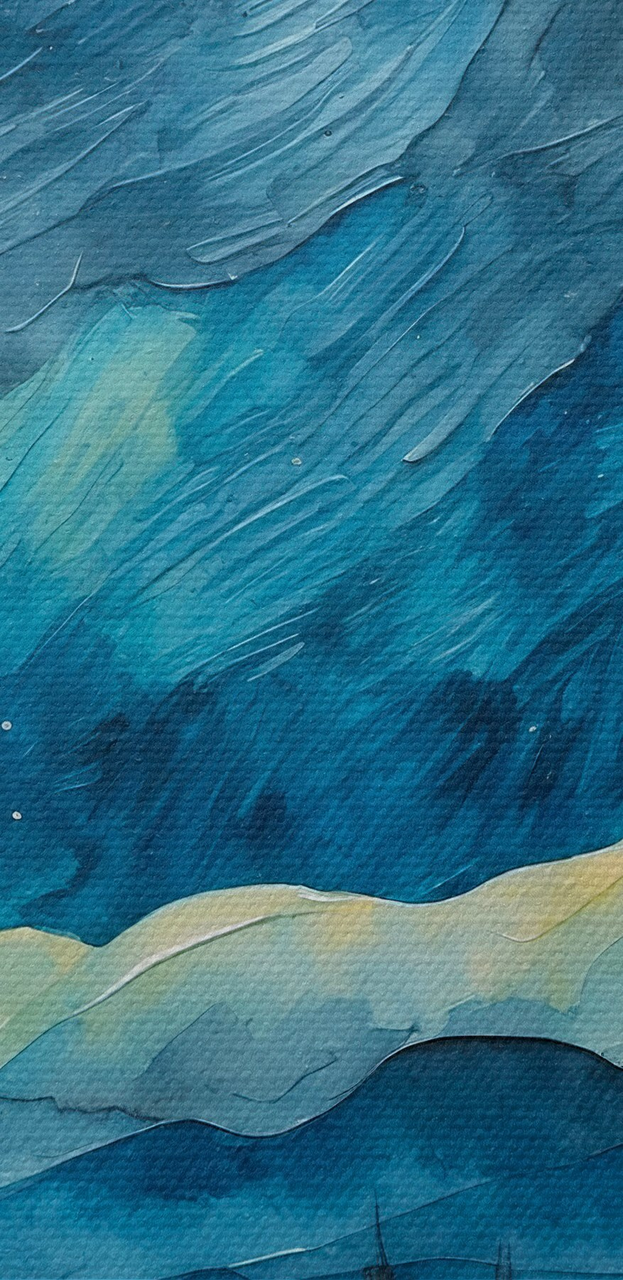 Aquarell einer Stadt bei Nacht