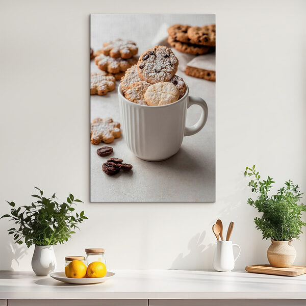Tasse Kekse mit Puderzucker Tasse Kekse mit Puderzucker