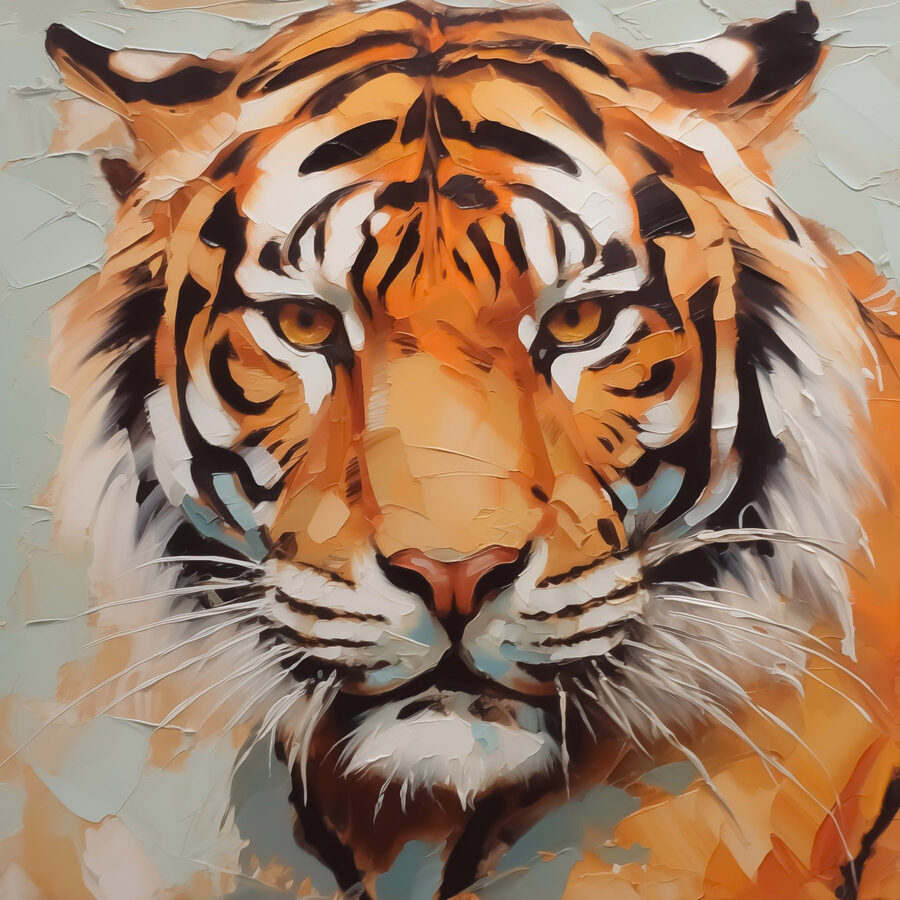 Tiger mit einer Glasscherbe
