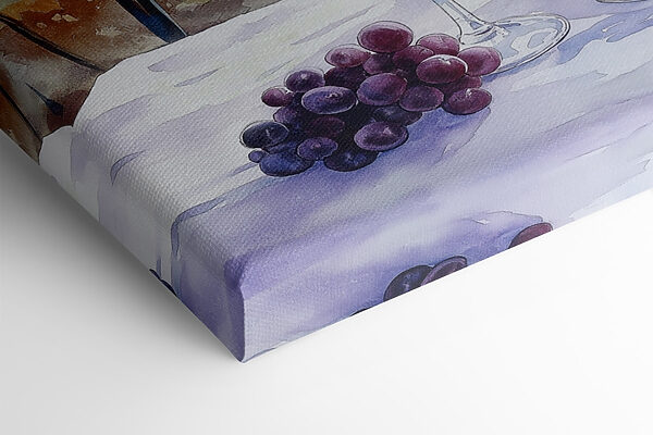 Aquarellmalerei von Weingläsern und Trauben auf einem Tisch Aquarellmalerei von Weingläsern und Trauben auf einem Tisch