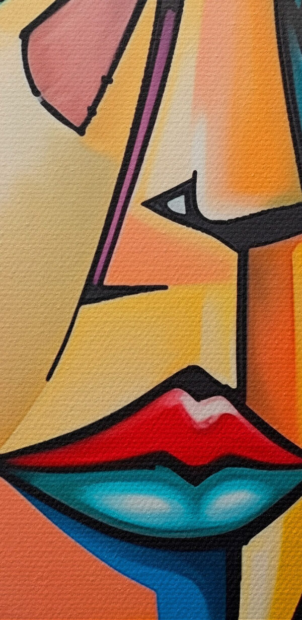 Painting of faces and lips