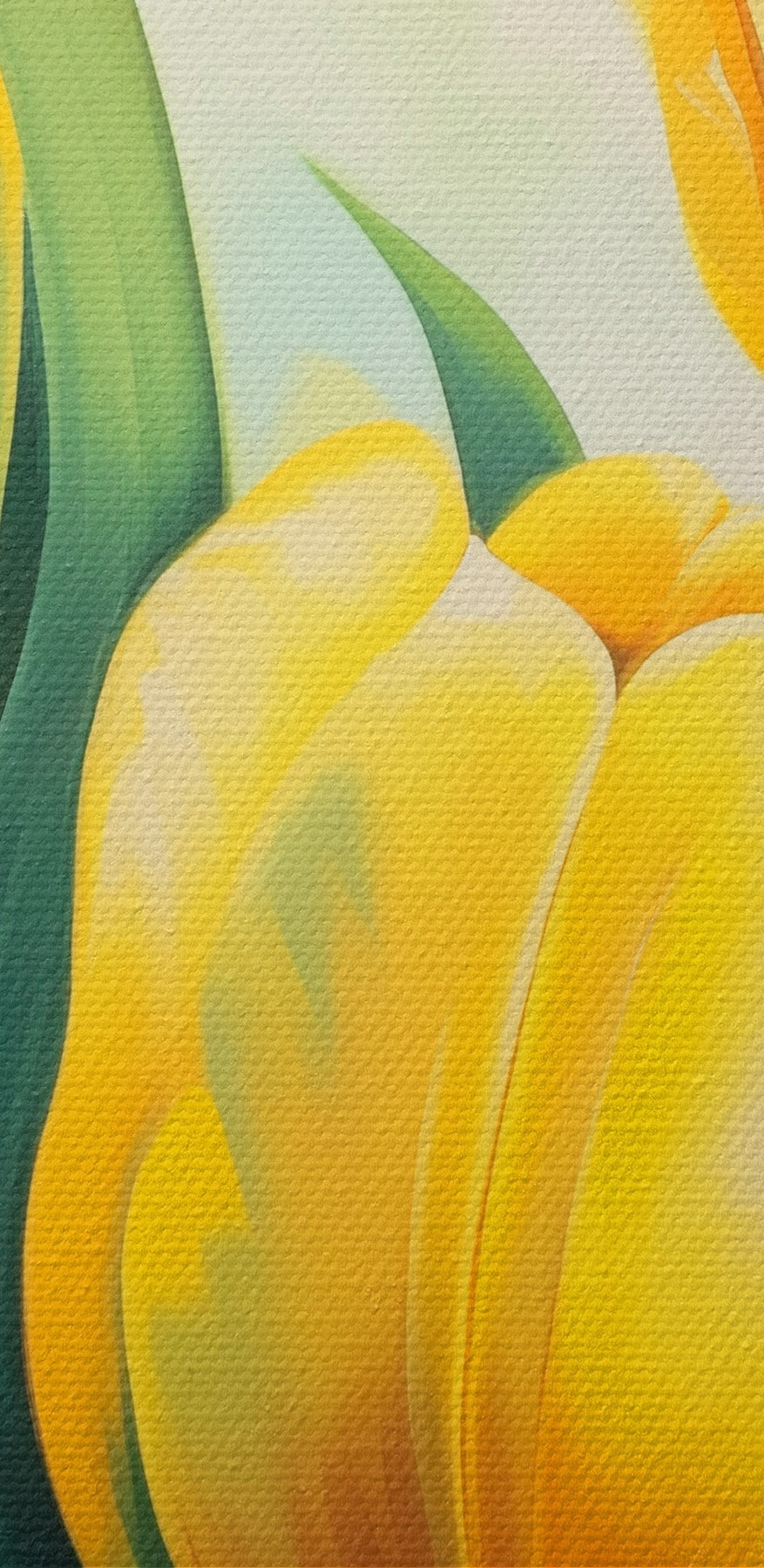 Gemälde von gelben Tulpen