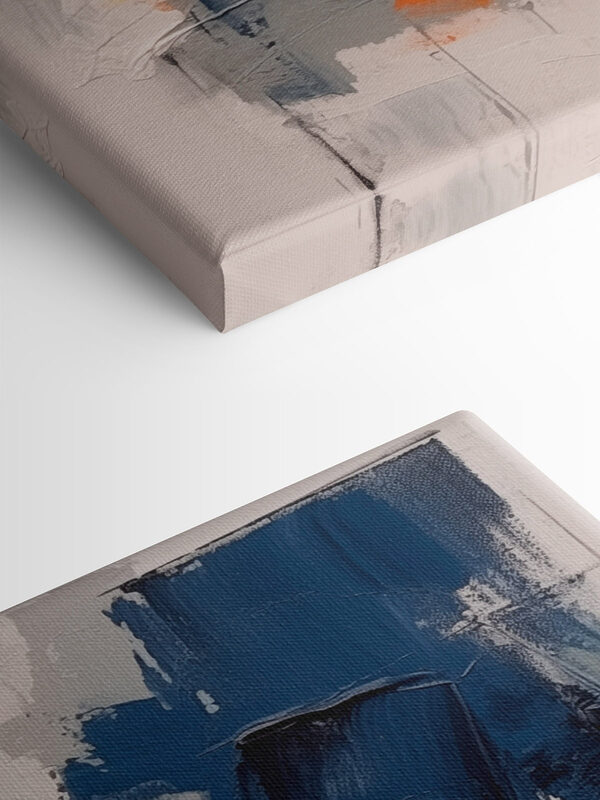 Bemalung mit blauer und oranger Farbe Bemalung mit blauer und oranger Farbe