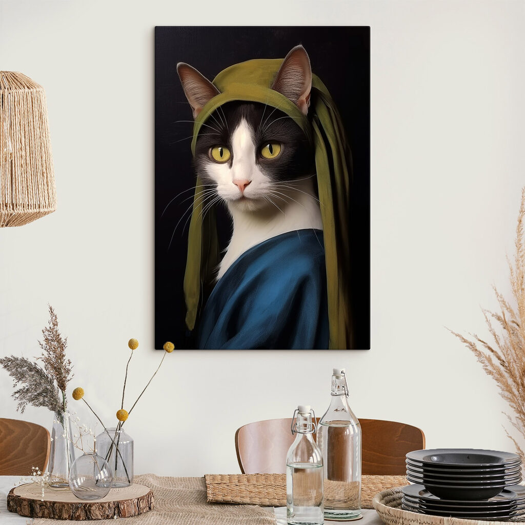 Cat wearing a green hat