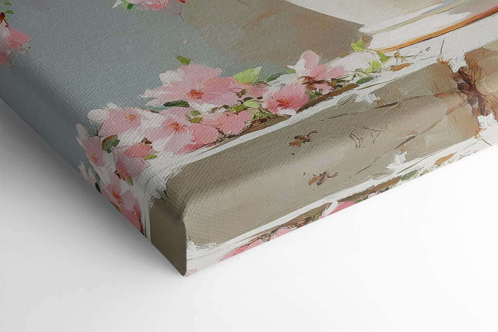 Vase with pink flowers