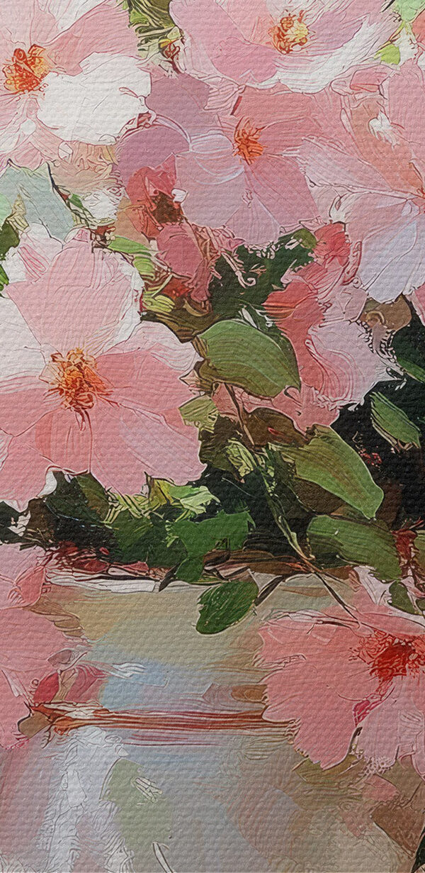 Vase mit rosa Blumen Vase mit rosa Blumen
