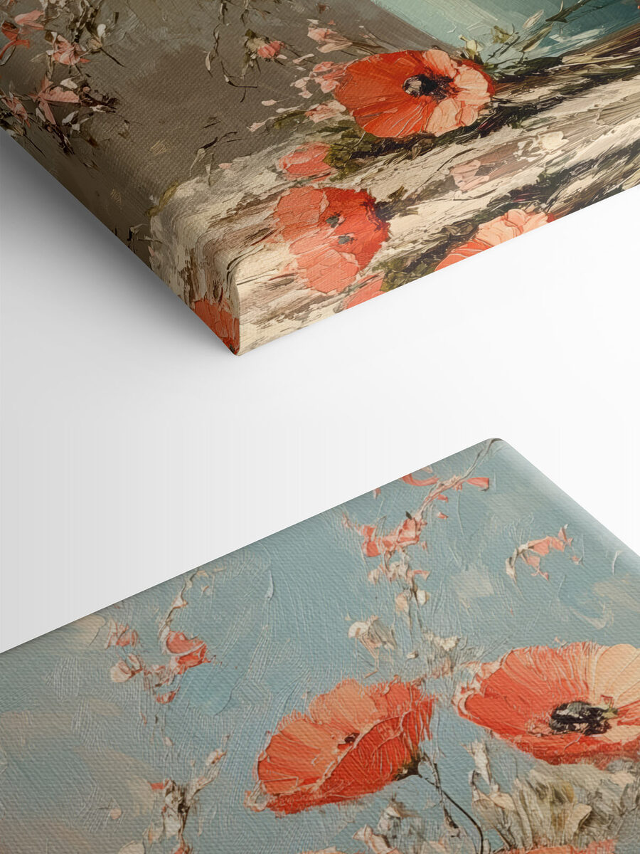 Gemälde mit Blumen in einer blauen Vase Gemälde mit Blumen in einer blauen Vase