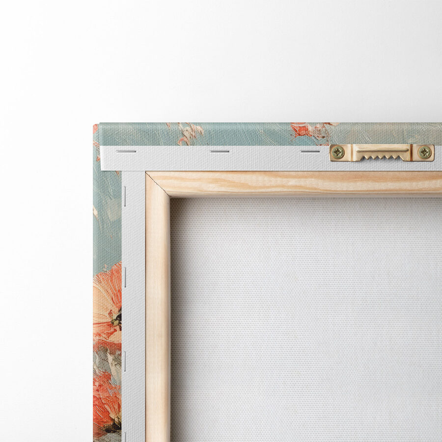 Gemälde mit Blumen in einer blauen Vase Gemälde mit Blumen in einer blauen Vase