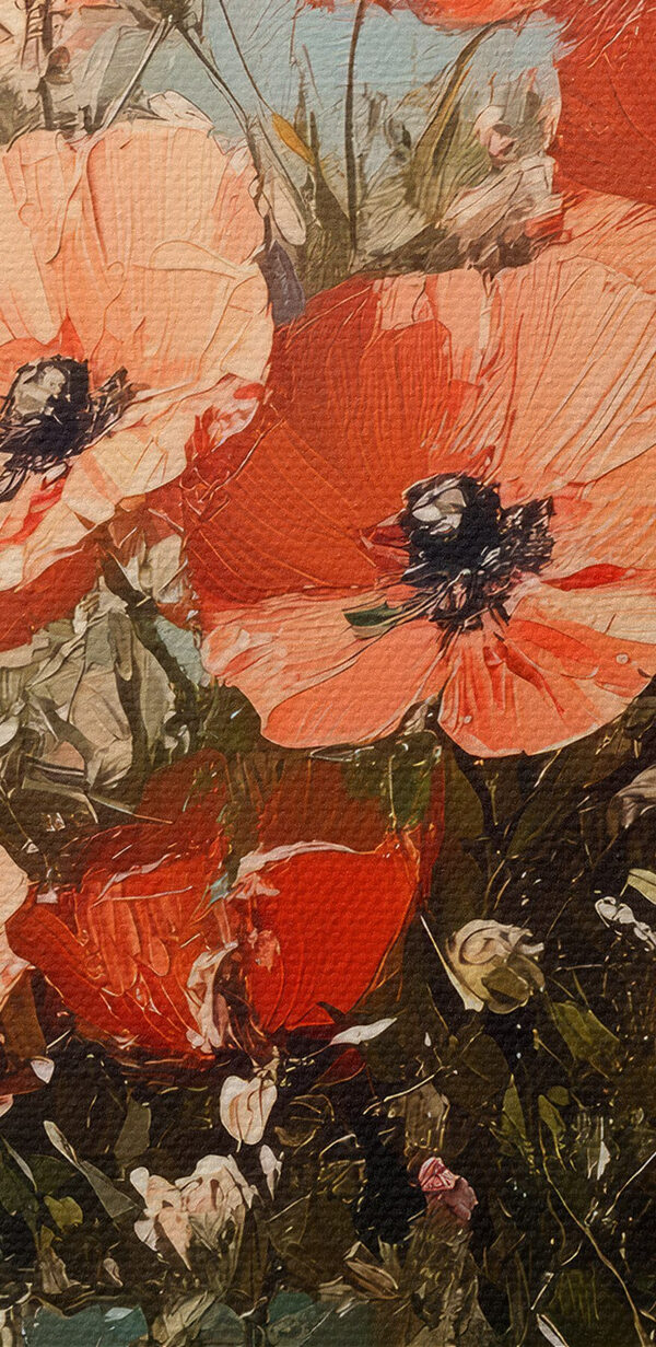 Gemälde mit Blumen in einer blauen Vase Gemälde mit Blumen in einer blauen Vase