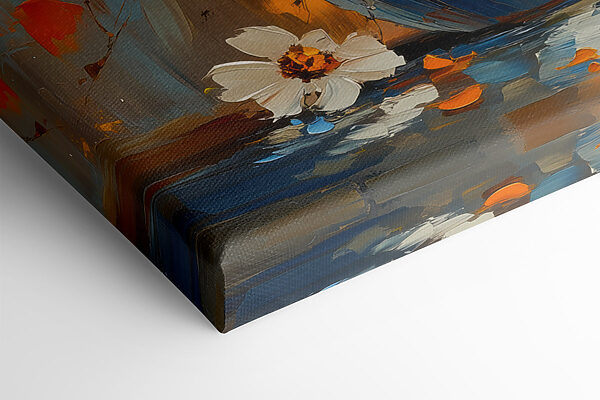 Gemälde mit Blumen in einer blauen Vase Gemälde mit Blumen in einer blauen Vase
