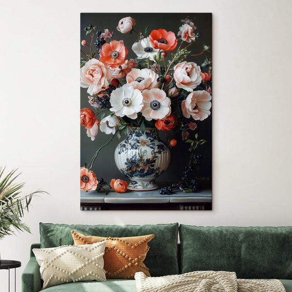 Vase mit Blumen darin Vase mit Blumen darin