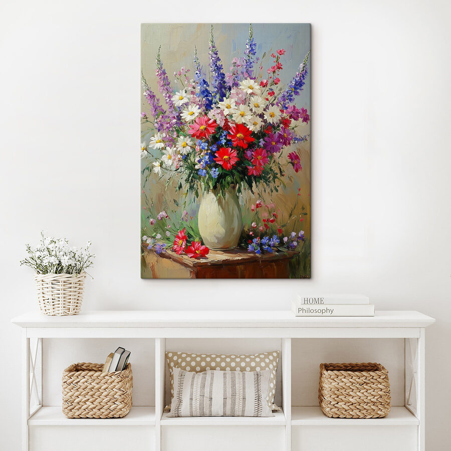 Gemälde einer Vase mit Blumen