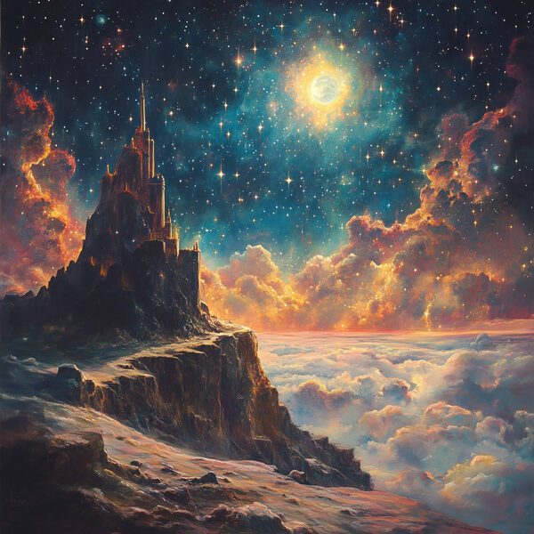 Berg mit einem Turm in den Himmel Berg mit einem Turm in den Himmel