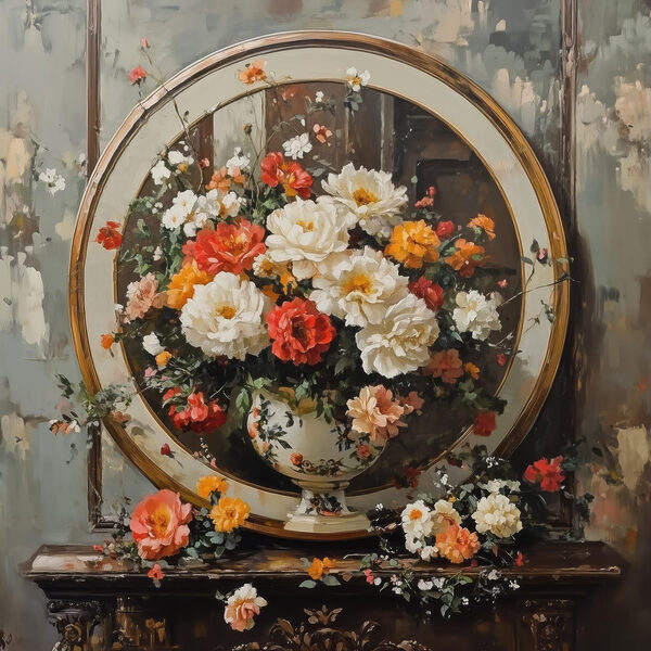 Gemälde von Blumen in einer Vase Gemälde von Blumen in einer Vase