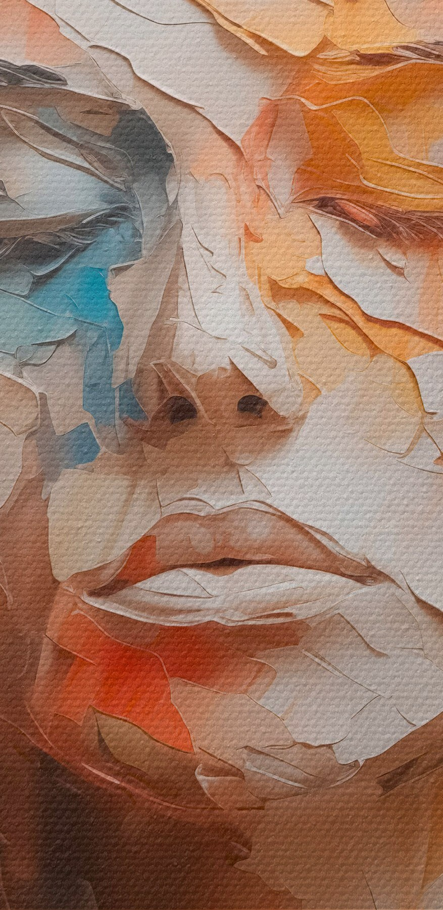 Frau’s Gesicht bedeckt in zerrissenem Papier Frau’s Gesicht bedeckt in zerrissenem Papier