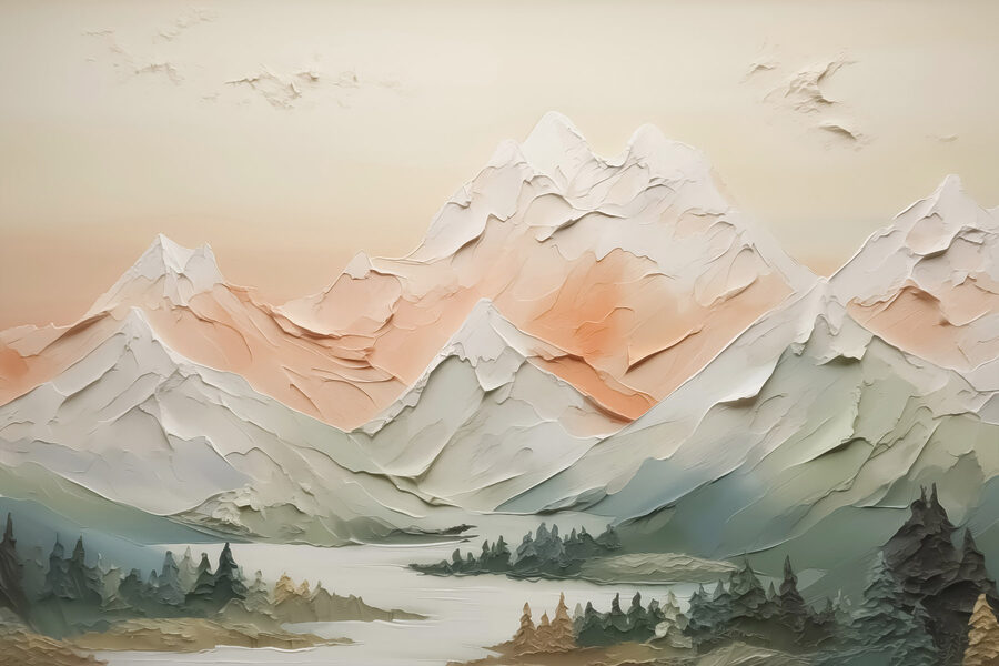 Gemälde einer Bergkette Gemälde einer Bergkette