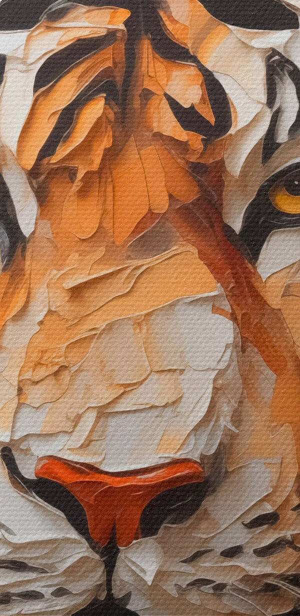 Tiger auf einer weißen Fläche gemalt Tiger auf einer weißen Fläche gemalt