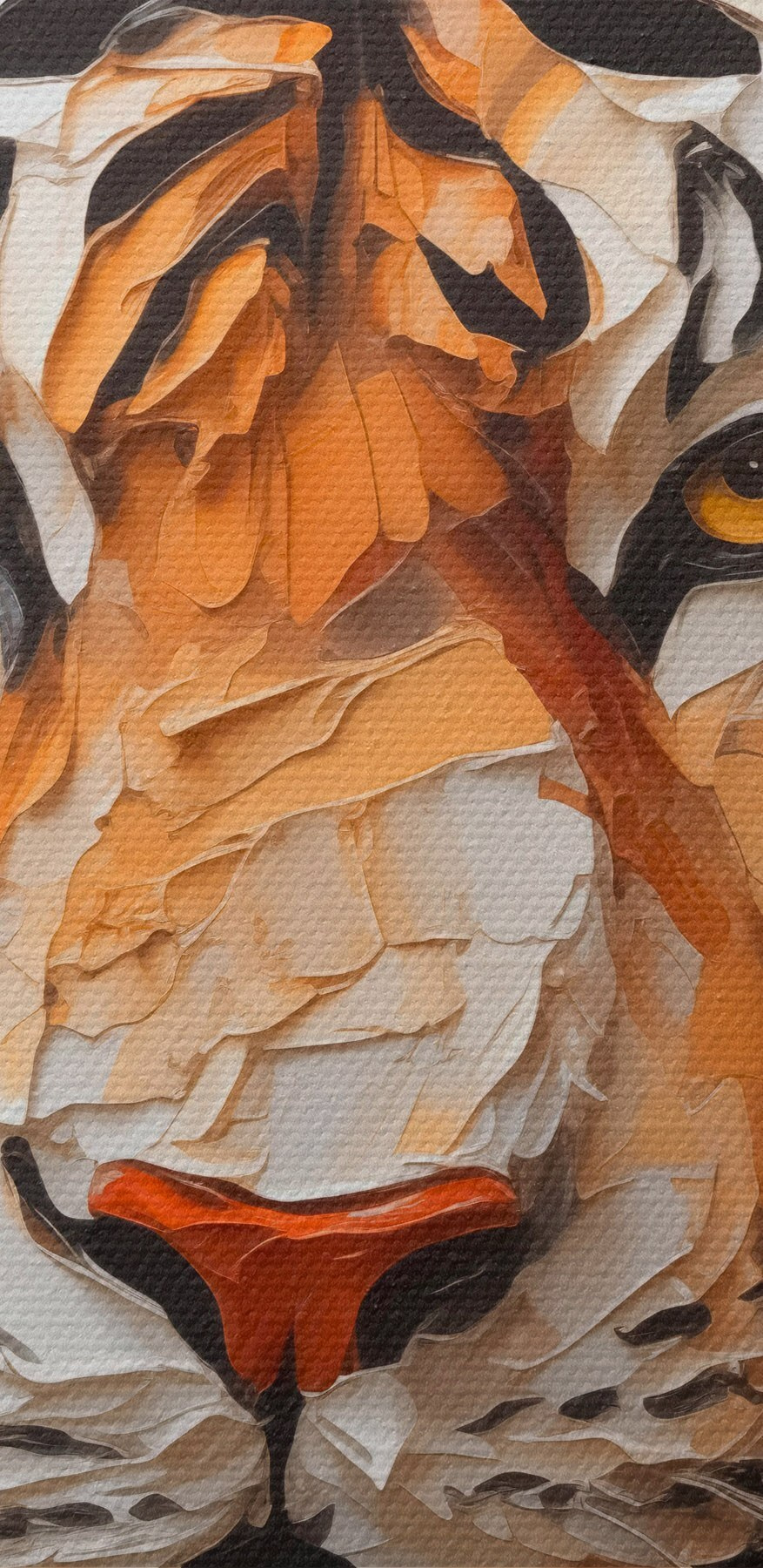 Tiger auf einer weißen Fläche gemalt