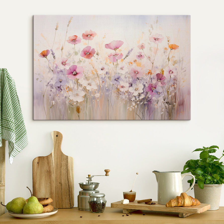 Gemälde von Blumen auf einem Feld