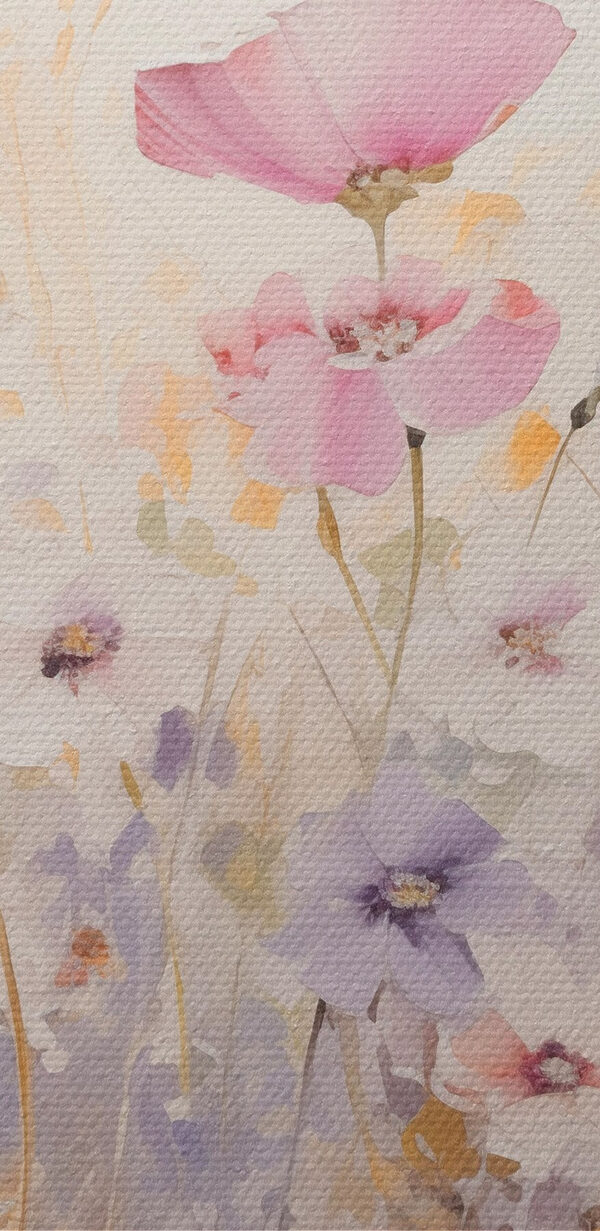 Gemälde von Blumen auf einem Feld Gemälde von Blumen auf einem Feld