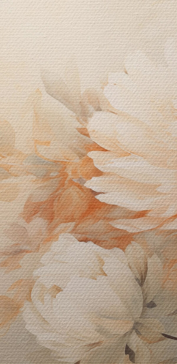 Gemälde mit Blumen an einer Wand Gemälde mit Blumen an einer Wand