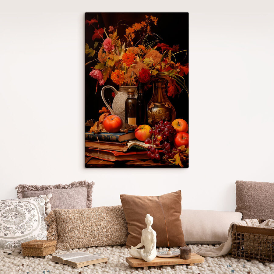 Stilleben mit Obst und Blumen