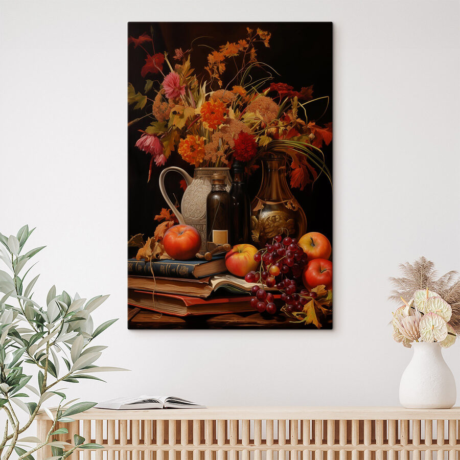 Stilleben mit Obst und Blumen