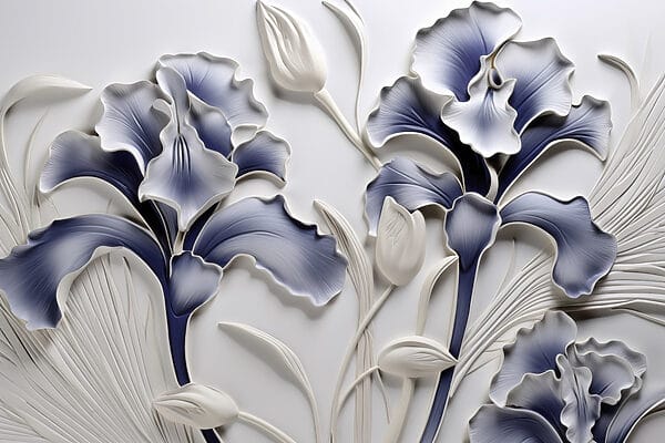 Wandkunst mit Blumen und Blättern Wandkunst mit Blumen und Blättern