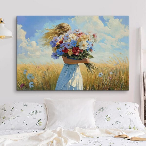 Frau hält einen Blumenstrauß Frau hält einen Blumenstrauß