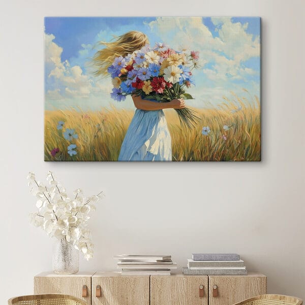 Frau hält einen Blumenstrauß Frau hält einen Blumenstrauß
