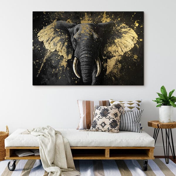 Majestätisches Elefantenporträt in der Kunst Majestätisches Elefantenporträt in der Kunst