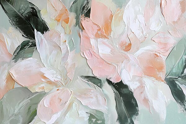 Painting of flowers on a canvas